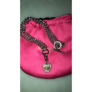JUICY COUTURE CRYSTAL PAVE HEART CHARM NECKLACE